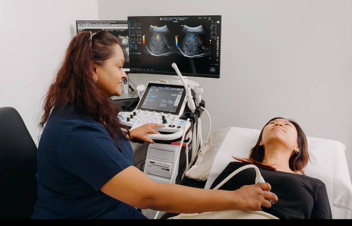 Calm doctor and patient consultation in a premium clinical environment